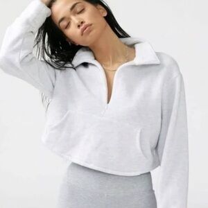 Joah Brown Light Gray Cropped Turtleneck Sweater